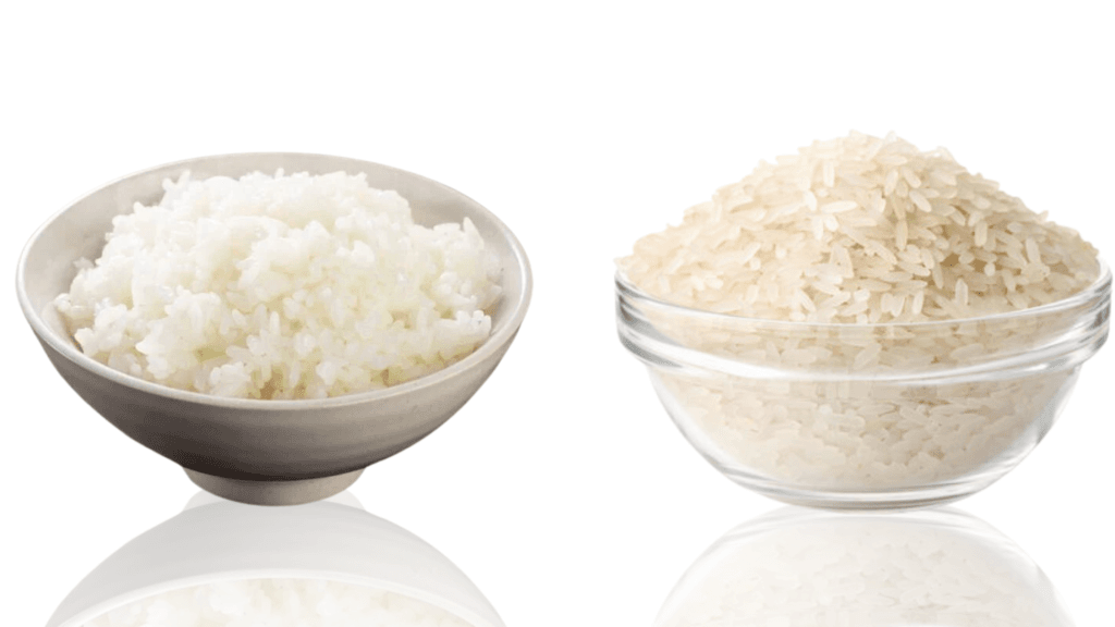 1 cup of cooked rice calories & 1 cup uncooked rice calories